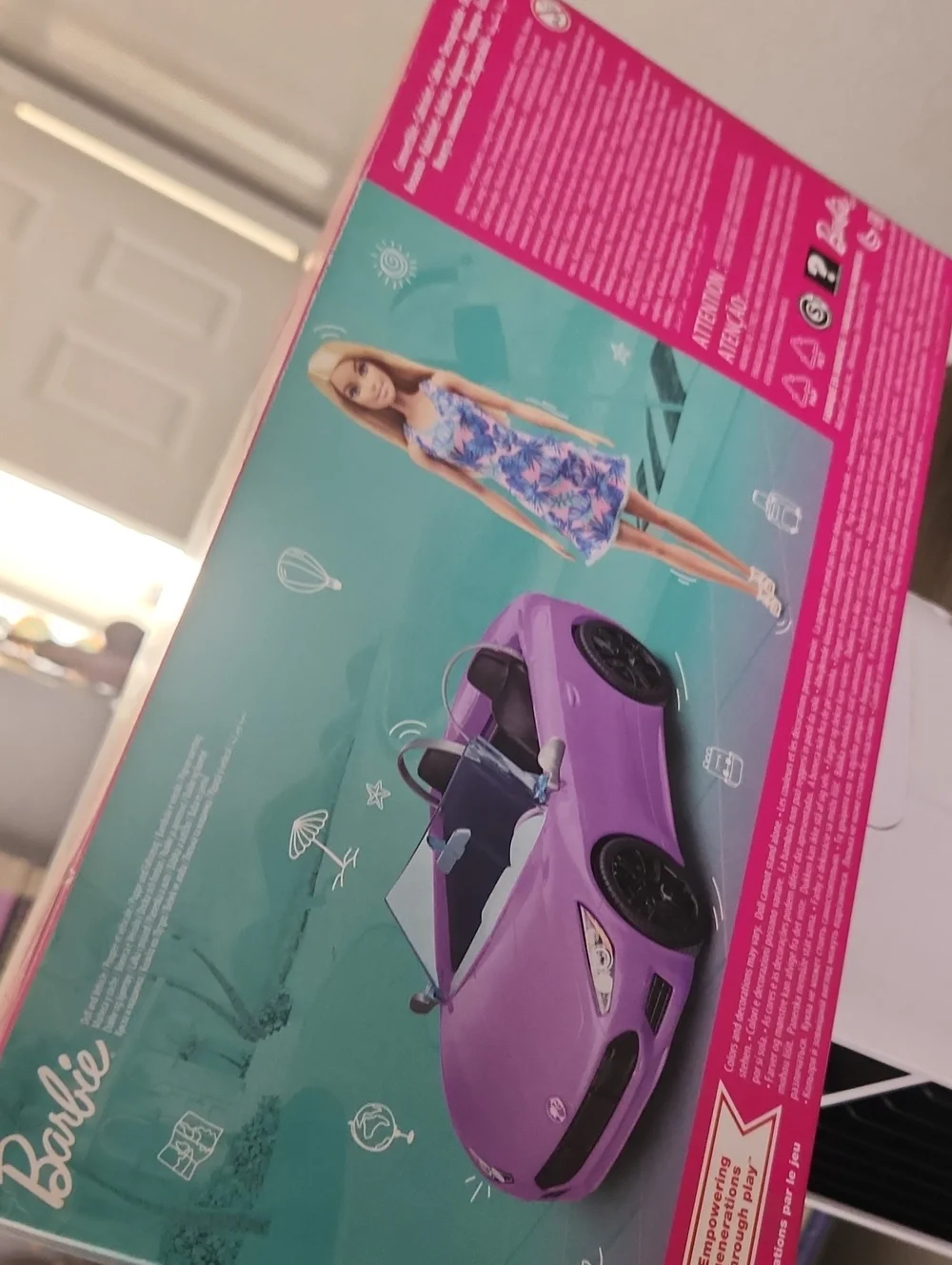 Barbie Blonde doll and Convertible Purple Vehicle Set
